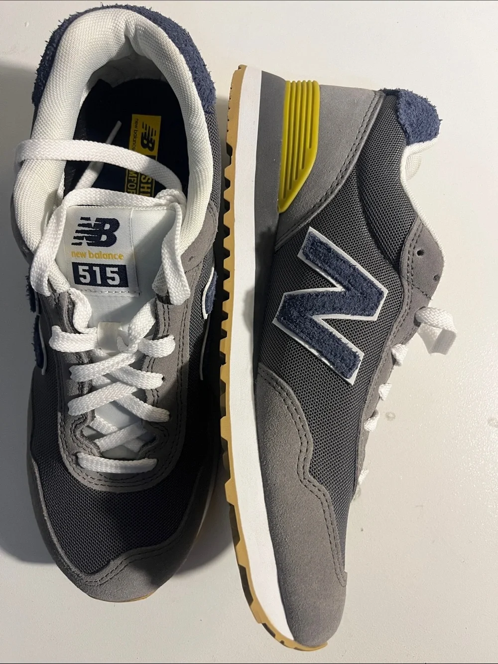 New Balance Gray and White 515 Running Sneakers